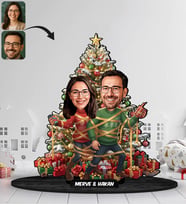 BK Gift Kişiye Özel Sevgili Yılbaşı Tasarımlı Karikatür Biblo -7, Yılbaşı Hediyesi, Yeni Yıl Hediyesi