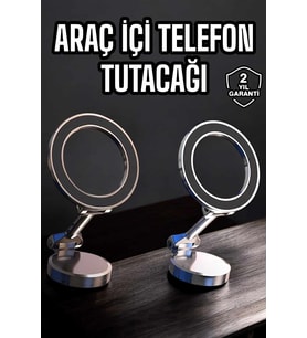Telefon Tutucu Tüm Arabalara Uyumlu Araç İçi Katlanabilir Manyetik Tasarım