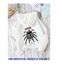Unisex Kadın Erkek Agenda Baskılı Özel Tasarım Baskılı Kapşonlu Sweatshirt (Beyaz)