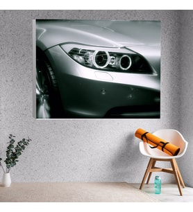 Yakın Çekim Bmw Ön Far Görünüş Dekoratif Kanvas Tablo