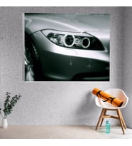 Yakın Çekim Bmw Ön Far Görünüş Dekoratif Kanvas Tablo