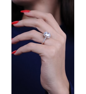 ENCİLİ SİLVER 925 Ayar Gümüş Zirkon Taşlı Kristal Model Kadın Yüzük