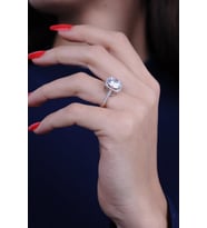 ENCİLİ SİLVER 925 Ayar Gümüş Zirkon Taşlı Kristal Model Kadın Yüzük