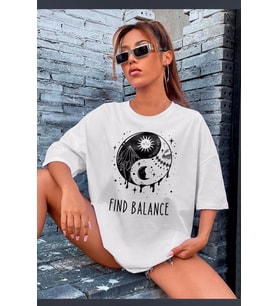Yin & Yang Tasarım T-Shirt (STD)