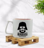 BK Gift Kişiye Özel Galaksinin En İyi Babası Tasarımlı Middle Beyaz Kupa Bardak Model 1