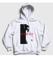 Presmono Unisex Beyaz Cover Film Scarface Kapüşonlu Sweatshirt 250727tt