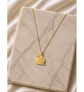Kişiye Özel 925 Ayar Gümüş Salyangoz Figürlü Kolye (Gold)