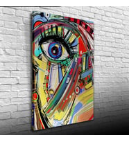 Soyut , Çok Renkli Dekoratif Kanvas Tablo 50 x 70