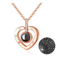 Chavin 100 Dilde Seni Seviyorum Rose Love Kalp Kolye er05rs