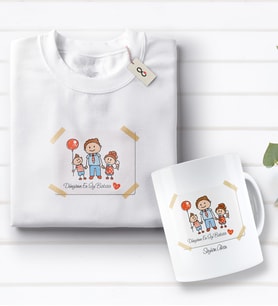 BK Gift Kişiye Özel Dünyanın En İyi Babası Tasarımlı Beyaz Tişört ve Kupa Seti-8 (Model 1)