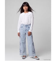 LCW Kids Mavi Wideleg Taşlı Kız Çocuk Jean Pantolon