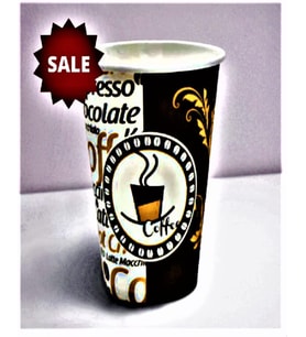 Excodi Cup - [ CUP ] 12 oz Siyah Kapaklı Karton Bardak - 300 ml - 100 Adet Kaliteli Kahve Bardağı, Sızdırmaz, El Yakmaz - Bej (Americano, Latte, Capuccino)