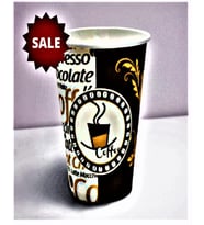 Excodi Cup - [ CUP ] 12 oz Siyah Kapaklı Karton Bardak - 300 ml - 100 Adet Kaliteli Kahve Bardağı, Sızdırmaz, El Yakmaz - Bej (Americano, Latte, Capuccino)