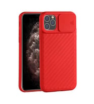 Ally İPhone 11 Pro Max 6.5 Kılıf Kamera Kapatan koruyucu Sürgülü Kılıf-(5775) — Renk: Kırmızı