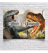 Dinazor T-Rex Temalı Doğum Günü Afişi