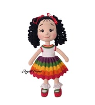 kıvırcık saçlı karnaval bebek Amigurumi organik oyuncak
