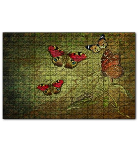 Cakapuzzle  Kelebekler Ebruli 120 Parça Puzzle Yapboz MDF (Ahşap)