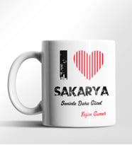 Kişiye Özel Sakarya Seninle Daha Güzel Tema Beyaz Kupa