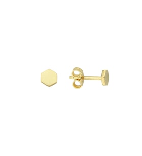 14 Ayar Minik Altıgen Altın Küpe 0,70 gr