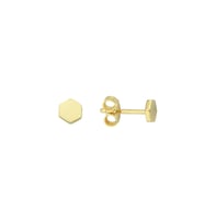14 Ayar Minik Altıgen Altın Küpe 0,70 gr
