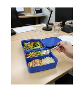 3 Bölmeli Lunch Box Ofis ve Piknik Kullanımına Uygun Saklama Kabı