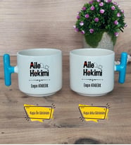 Aile Hekimi Kupa Bardak T Mavi Kulplu Doktora Tıp Bayramı Hediyesi