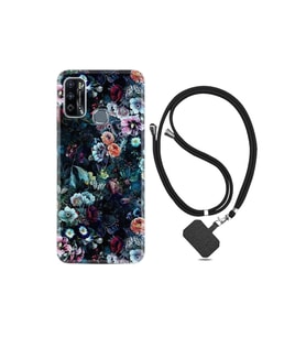 Infinix Hot 9 Play Kılıf Desenli Silikon Boyun Askılı Great Flowers 1304