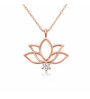 Gümüş Rose Lotus Çiçeği Kadın Kolye