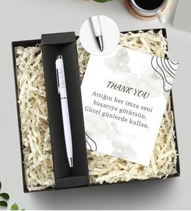 Hediye Kutusunda Kişiye Özel Touch Pen (Beyaz)
