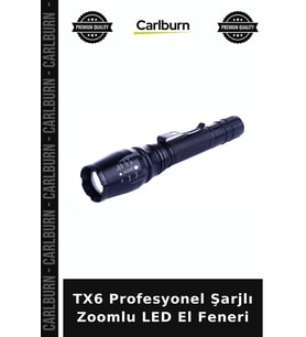 TX6 Profesyonel Şarjlı Zoomlu LED El Feneri Metal Gövde Uzun Menzilli Pratik Lamba