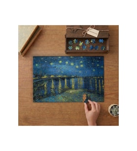Ren Nehri’nde Yıldızlı Bir Gece - Van Gogh Tasarımı 240 parça Ahşap Puzzle Ahşap Kutuda MP03887