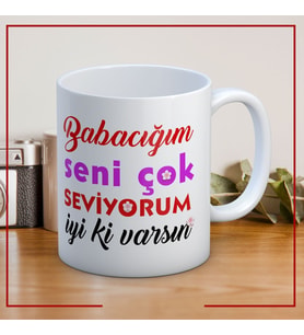 İyi ki Varsın Babalar Günü Baskılı Kupa Bardak Kahve Kupa Bardak