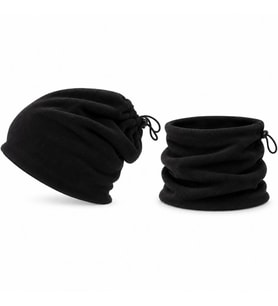 Unisex Premium Polar Bere Boyunluk 2 Adet Set 2'si 1 Arada Sıcak Tutan Rüzgar Korumalı Outdoor Siyah — Renk: Siyah, Beden: Standart