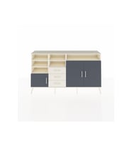 Arges Konsol 7 Raflı 3 Çekmeceli 3 Kapaklı 176x30x99 Aytaşı-Antrasit/Aytaşı