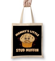 Adorable Mommy's Little Stud Muffin Young Son Pun Bez Çanta Uzun Saplı
