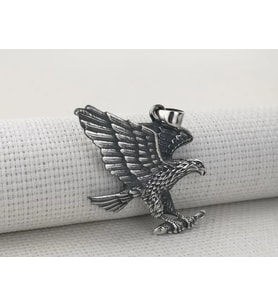 Büyük Kartal Tasarımlı  925 Ayar Gümüş Erkek Kolye Ucu