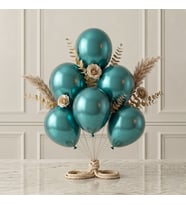 Turkuaz Renk Lateks Metalik Balon (30 cm) - 6 Adet