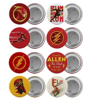 The Flash Çanta Rozeti Seti 8 Adet En Büyük Boy 5.8cm İğneli Broş