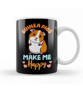 Adorable Guinea Pigs Make Me Happy Kupa Bardak Porselen