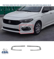 Fiat Egea Krom Sis Farı Çerçevesi 2015-2020 Paslanmaz Çelik (Gümüş)