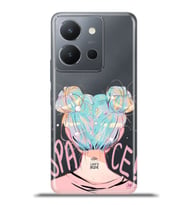 Vivo Y36 Kapak HD Renkli Dizayn Silikon Kılıf - Uzaydan Gelen Kız