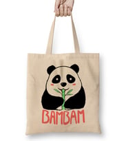 Pandas Panda Bambam Bez Çanta Uzun Saplı