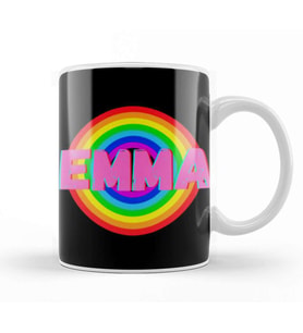 Emma  Name personalized Custom   vintage Retro Rainbow Style Design Gift Baby Gift For Her Kupa Bardak Porselen
