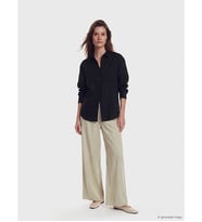 LCW Modest Bej Beli Lastikli Geniş Paça Kadın Pantolon