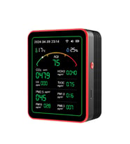 AEK-Tech 15'li AQI,TEMP,HUMI,CO2,HCHO,CO,TVOC,PM2.5,PM10,PM1.0,PM0.3 Dedektör Taşınabilir Ev Ofis Hava Kalitesi Ölçüm Cihazı