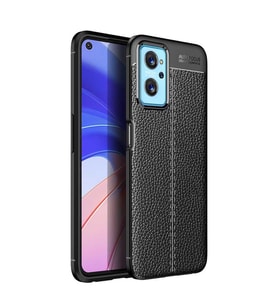 Oppo A96 4G Kılıf Deri Tarzı Niss Silikon Case Kapak (Siyah)