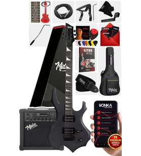 Midex Force-AMP25 Üst Seviye 25 Watt Amfili Elektro Gitar H-H Profesyonel Full Set Aksesuarlı
