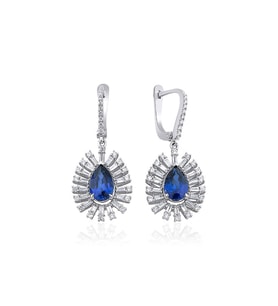 4.90 Karat Safir Pırlanta Küpe
