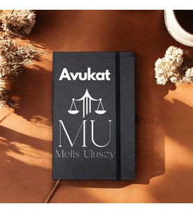 Avukatlara Özel İsim Yazılı Tasarımlı Defter (Siyah)