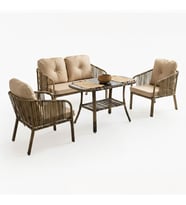 Capri Swing Artemis İkili Rattan Balkon Bahçe Takımı  Açık Kahve 